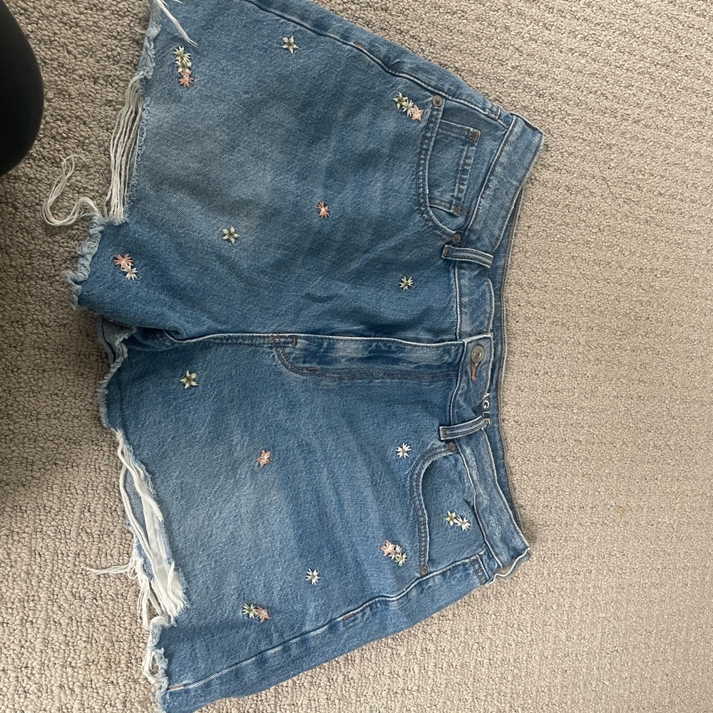 Embroidered Denim Women's Shorts